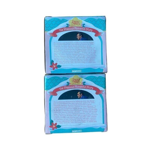 Vintage 90s Precious Moments- Heart Shaped Ceramic Trinket Boxes box - Picture 3 of 5